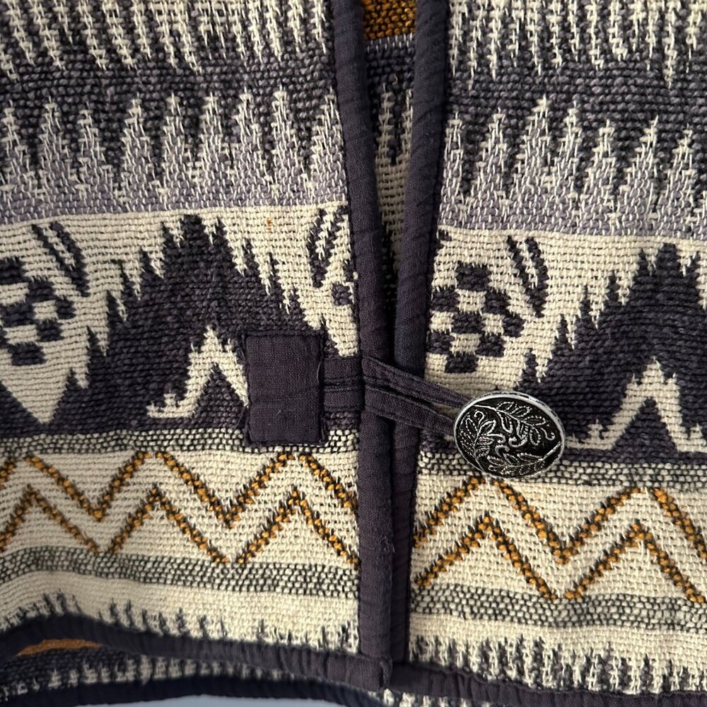 Vintage FLASHBACK Woven Cotton Patterned Cropped Jacket - Picture 4 of 6